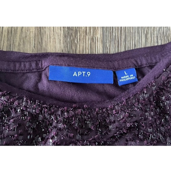 Apt 9 Women’s Dressy Tank Top Blouse, Plum Purple, Size Large - Picture 7 of 9